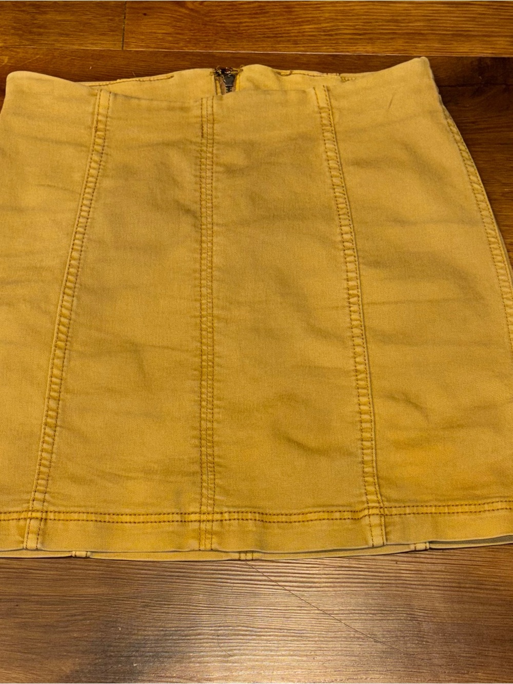Free People Mustard Yellow Panel Mini Skirt